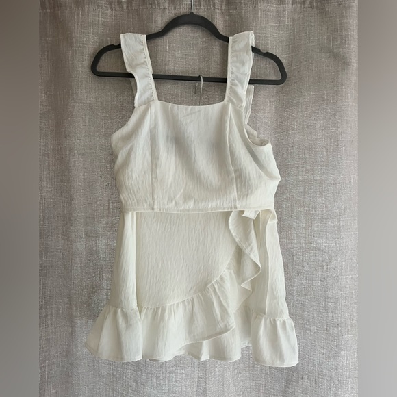 White Lace Crop Top and Skirt Matching Sets